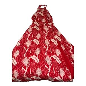 Simply Sisters Open Back Halter Maxi Dress Red Olena XL